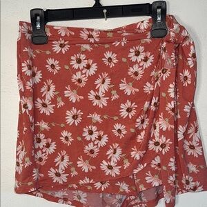 Floral Red Wrap Skort